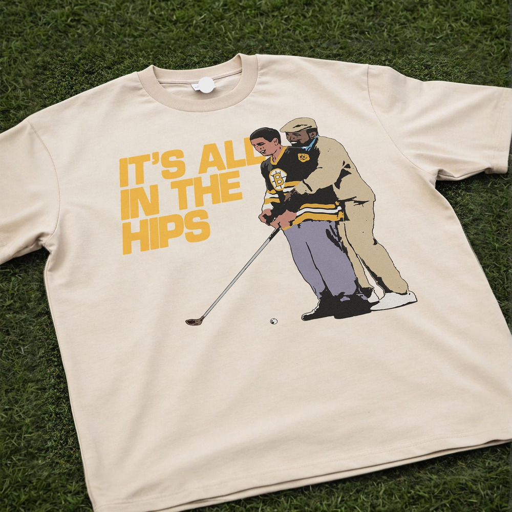 90s Golf Movie T Shirt It_s All In The Hips, Funny Chubbs Happy Tee Natural